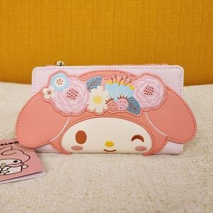 Loungefly Sanrio My Melody Floral Crown Figural Flap Wallet NEW